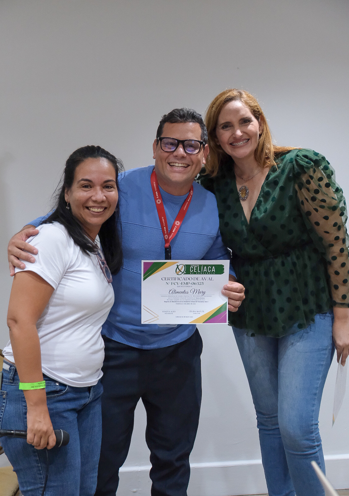 Harina de Maíz Mary y Arroz Bio Mary certificados libres de gluten 1 Leyenda. Celida Matute directora Fundacion Celiacos de Venezuela Dayan Benitez gerente nercadeo Alimentos Mary y Letmarie Sanchez nutricionista