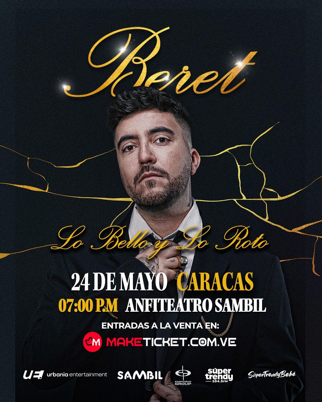 ¡Todo listo para el primer concierto de Beret en Caracas! 2 Flyer Beret