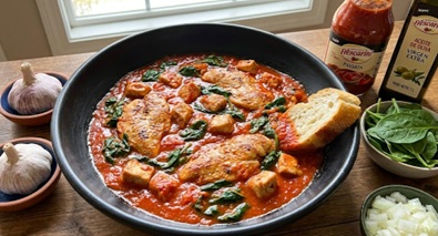 pollo con espinaca